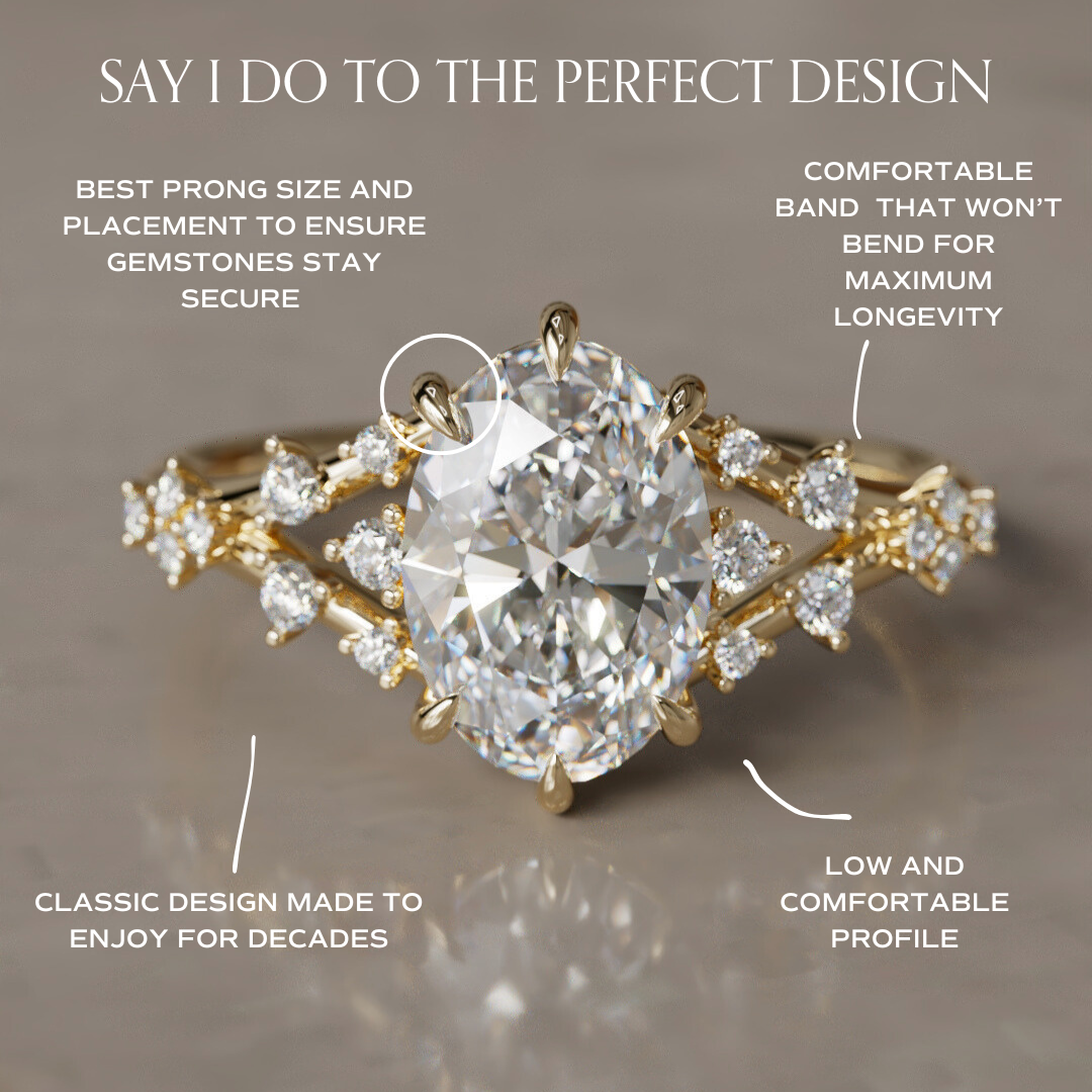 Celestia Oval Lab Diamond Unique Vintage Engagement Ring By Valley Rose
