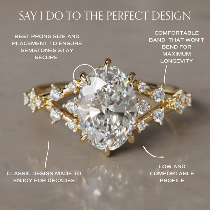 Celestia Oval Lab Diamond Unique Vintage Engagement Ring By Valley Rose