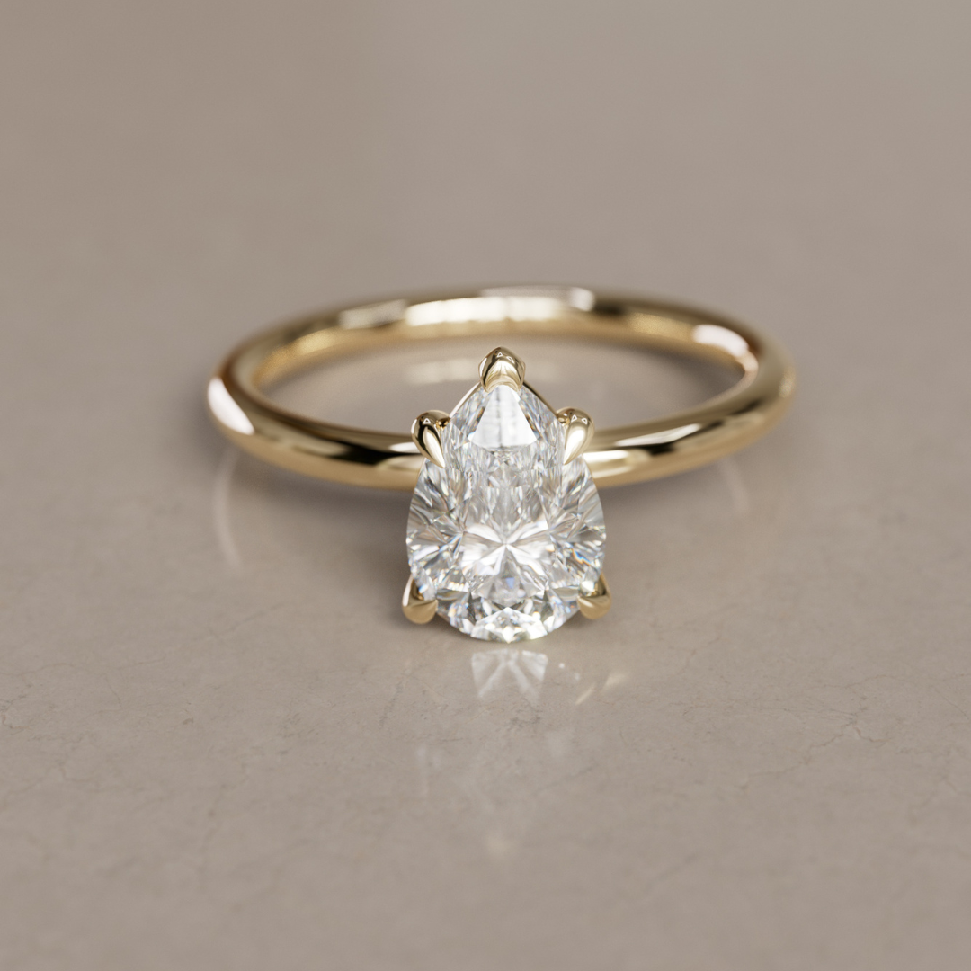 Ceres Pear Diamond Modern Modern Unique Engagement Ring Solitaire By Valley Rose