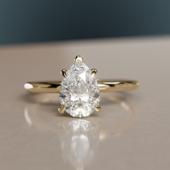 Ceres Pear Diamond Modern Modern Unique Engagement Ring Solitaire By Valley Rose