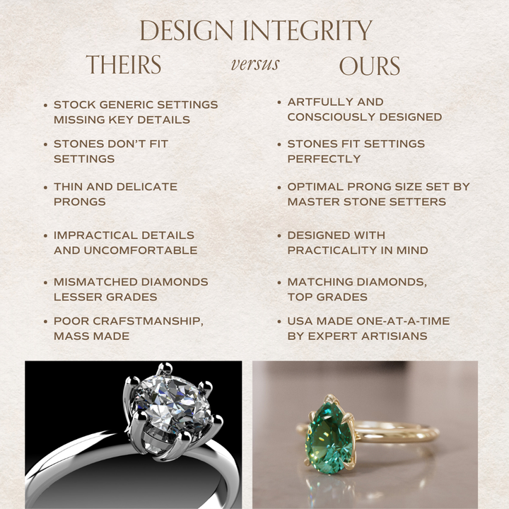 Ceres Pear Green Sapphire Modern Unique Engagement Ring Solitaire By Valley Rose