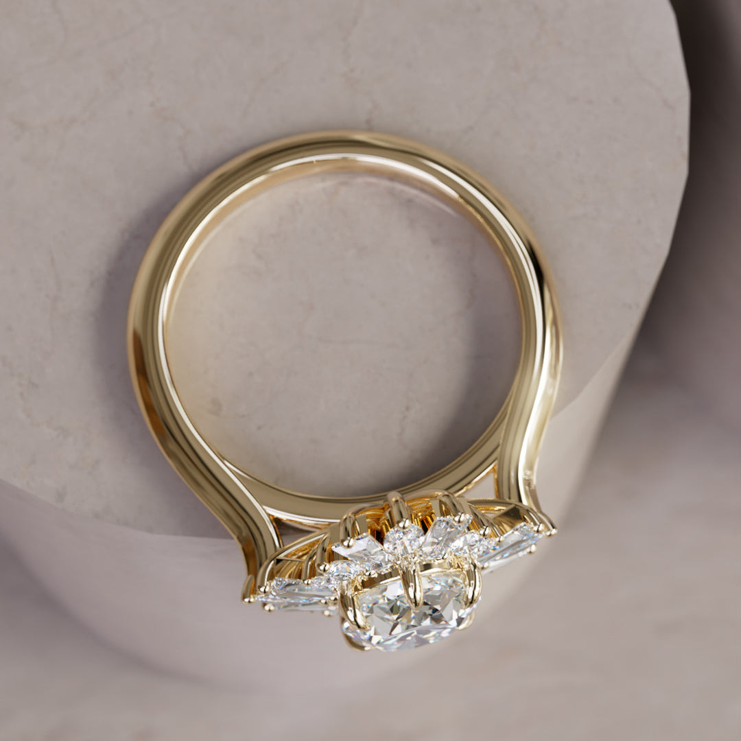 Cersei Oval Lab Diamond Unique Vintage Halo Engagement Ring By Valley Rose