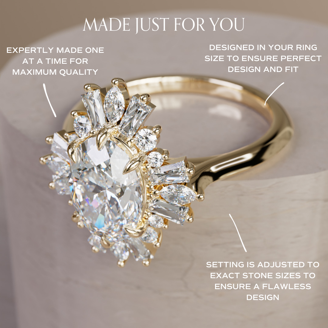Cersei Oval Lab Diamond Unique Vintage Halo Engagement Ring By Valley Rose