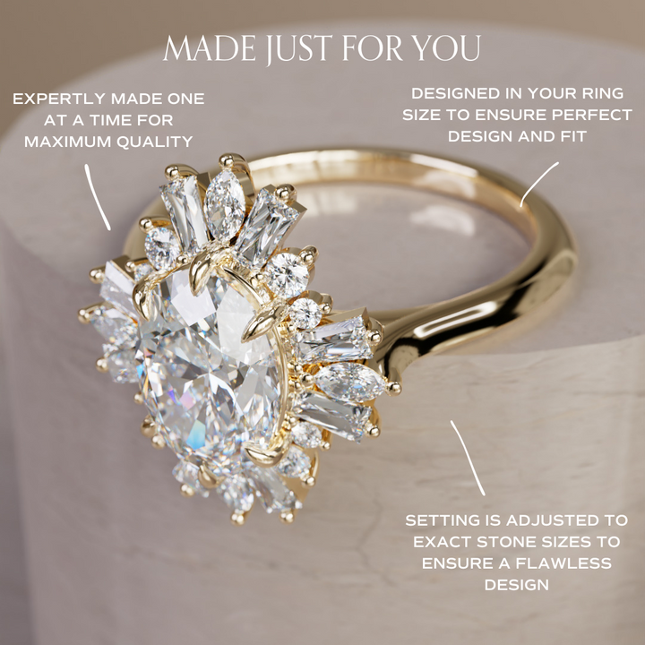 Cersei Oval Lab Diamond Unique Vintage Halo Engagement Ring By Valley Rose