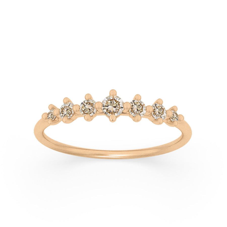 Champagne Diamond Dainty Stacking Ethical Wedding Ring By Valley Rose