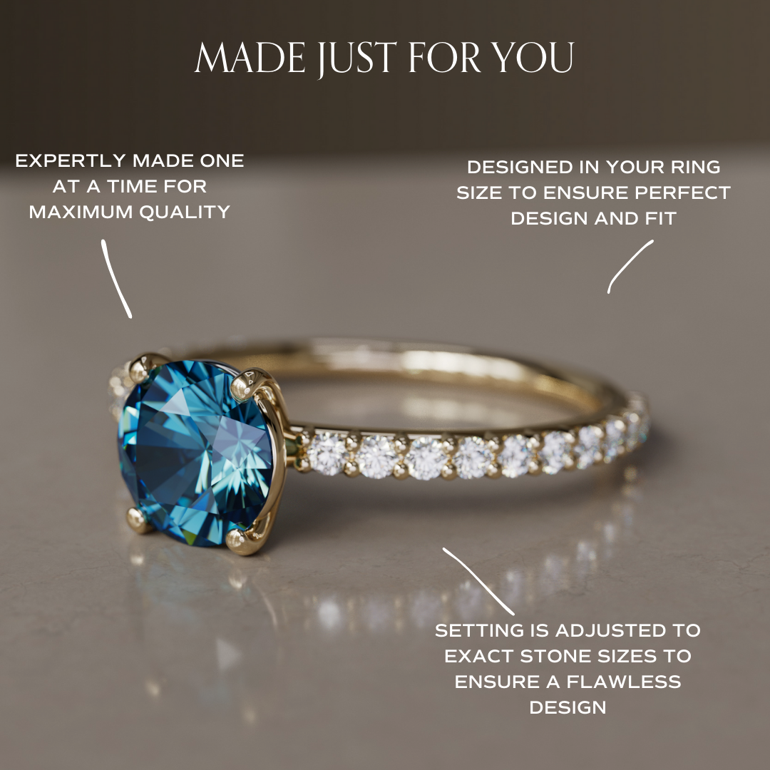Chloe Blue Sapphire Modern Unique Engagement Ring By Valley Rose