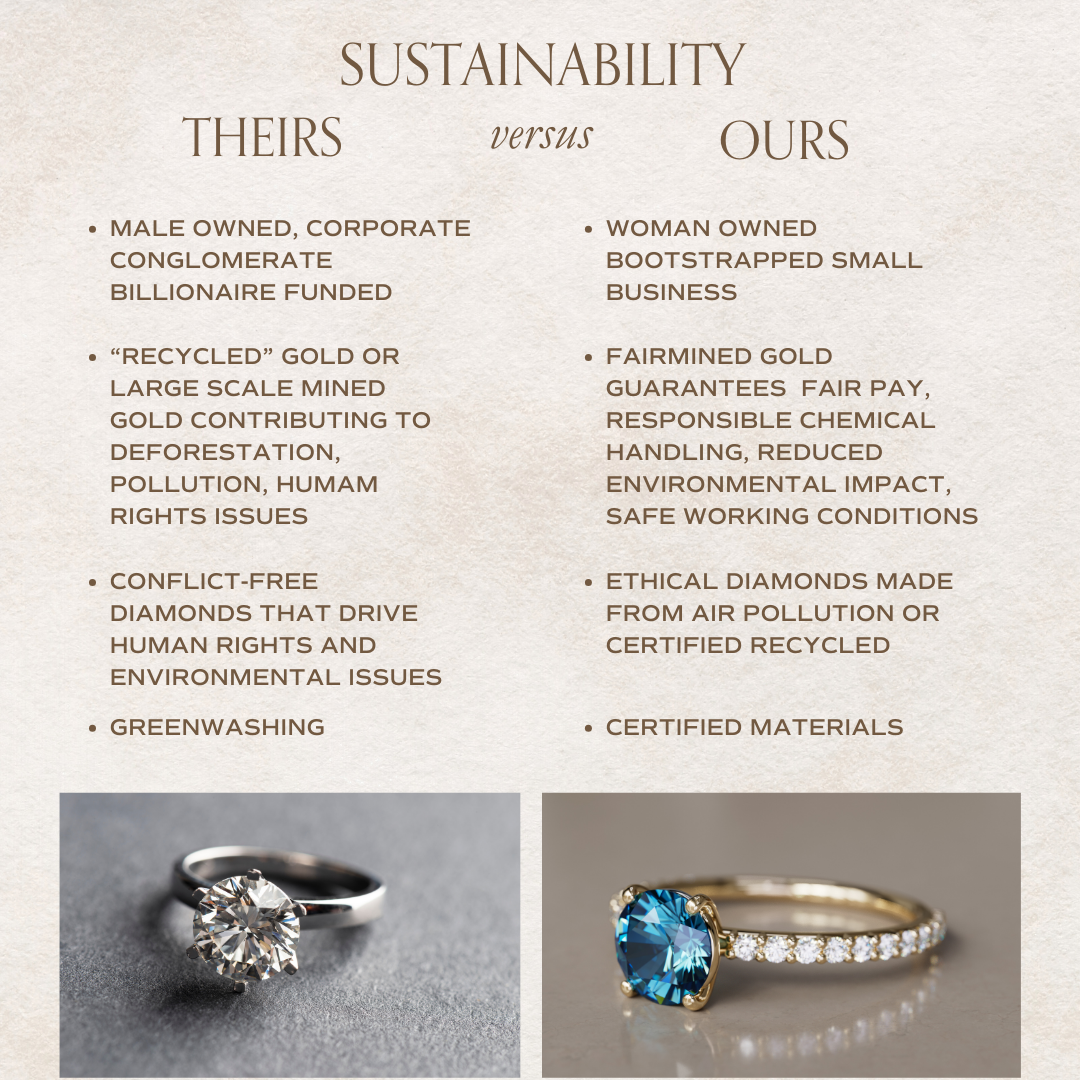 Chloe Blue Sapphire Modern Unique Engagement Ring By Valley Rose