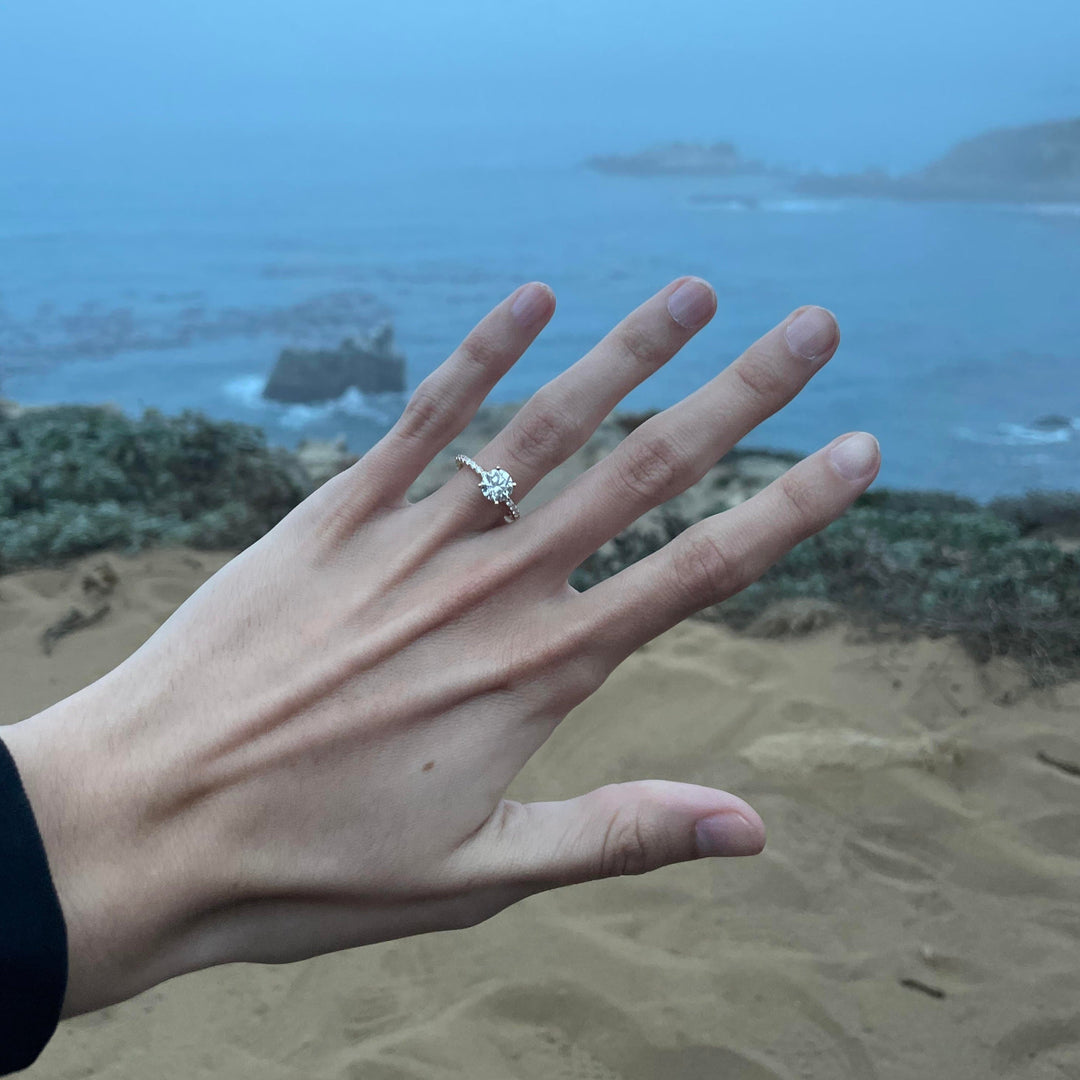 Chloe Round Diamond Modern Unique Engagement Ring By Valley Rose