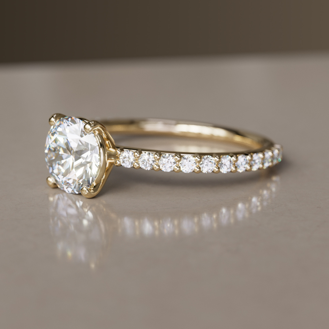 Chloe Round Diamond Modern Unique Engagement Ring By Valley Rose