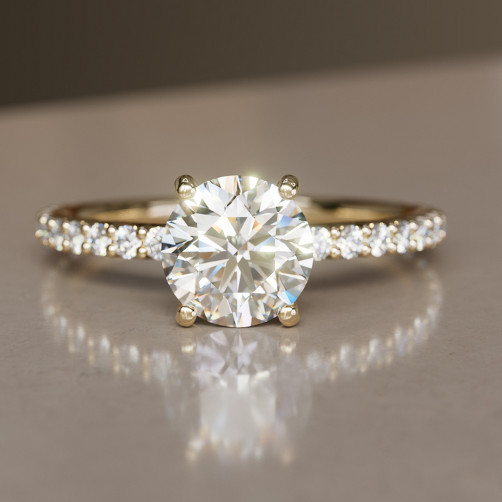 Chloe Round Diamond Modern Unique Engagement Ring By Valley Rose