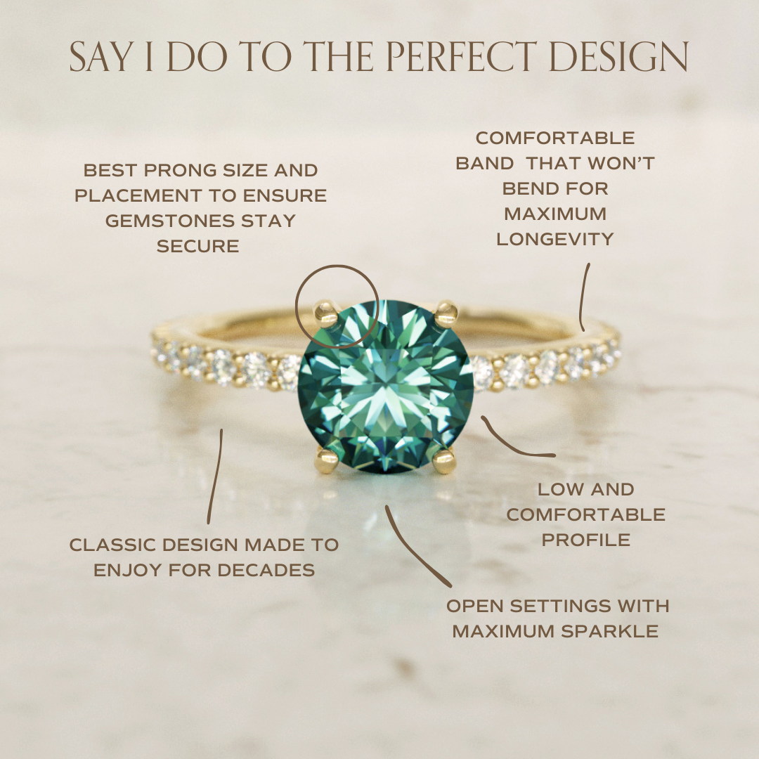 Chloe Teal Sapphire Modern Unique Engagement Ring Solitaire By Valley Rose