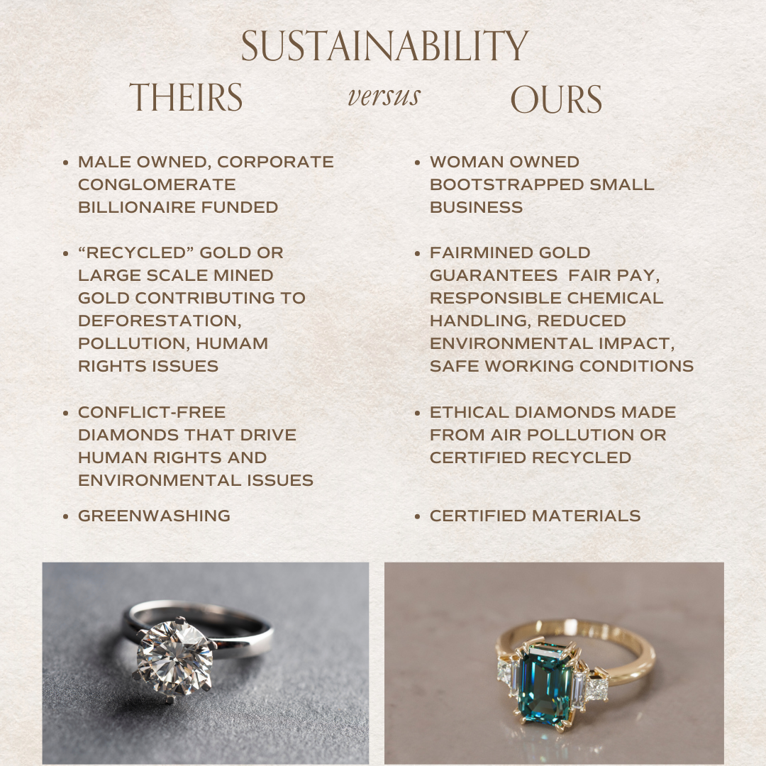 Christy Emerald Cut Teal Sapphire Unique Art Deco Engagement Ring By Valley Rose
