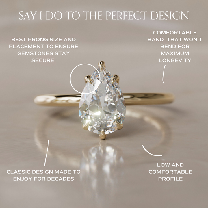 Claire Pear Diamond Modern Unique Engagement Ring Solitaire By Valley Rose