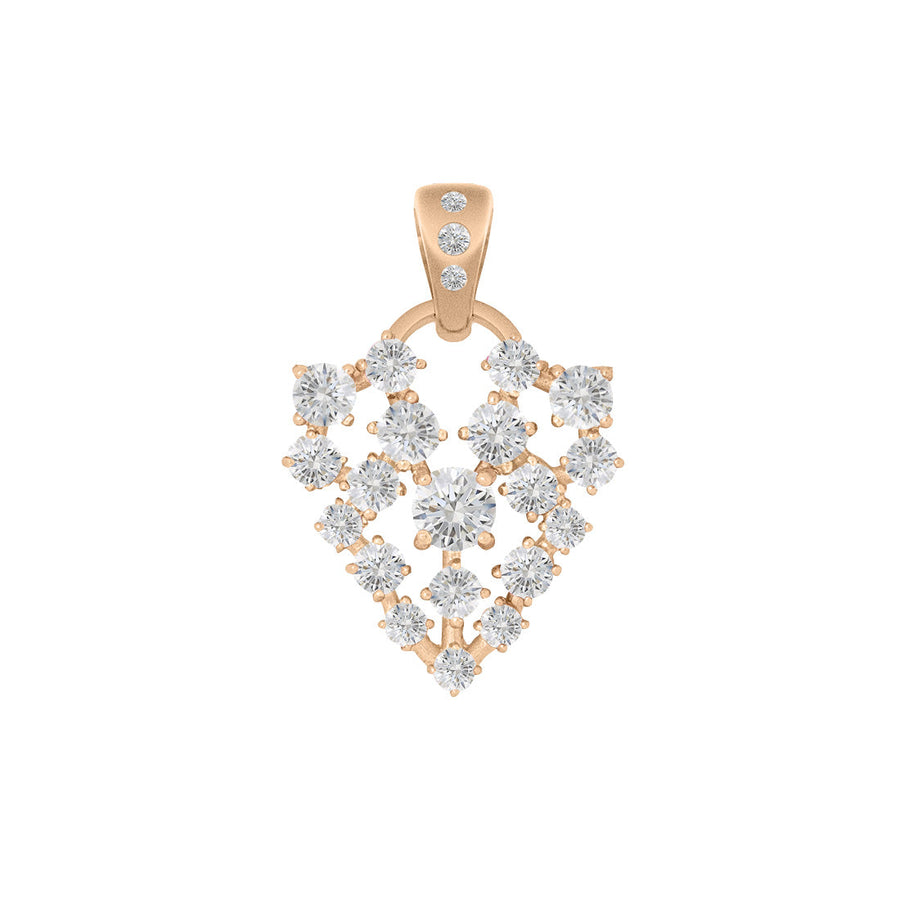 Unique Celestial Ethical Diamond Pave Heart Charm in Gold By Valley Rose Ethical Jewelry