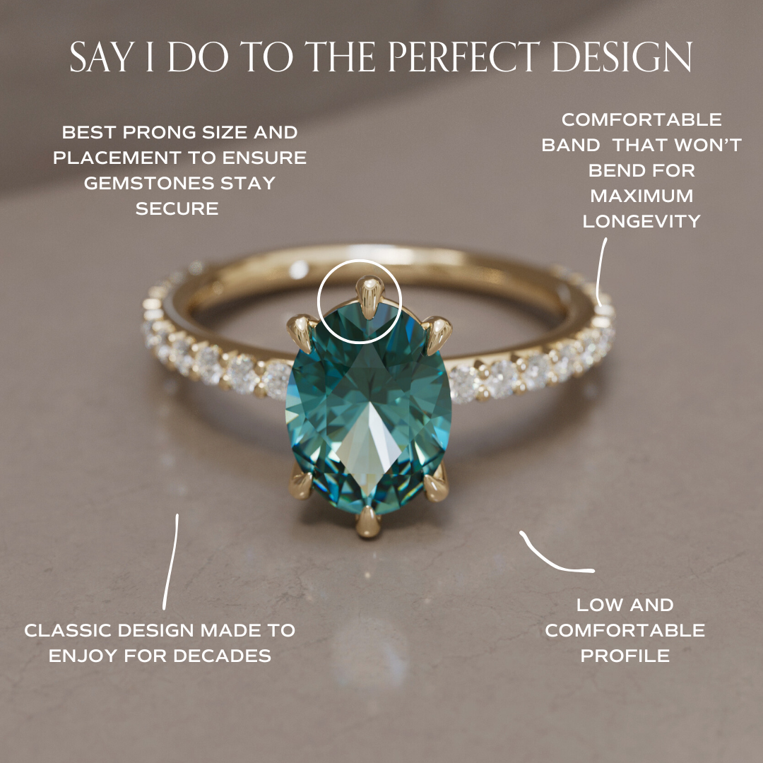 Cybele Oval Teal Sapphire Modern Unique Engagement Ring By Valley Rose