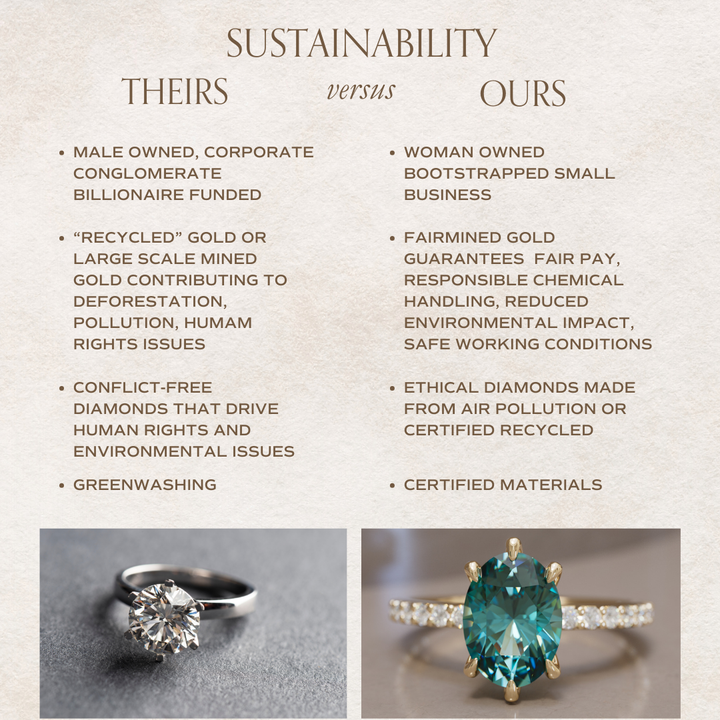 Cybele Oval Teal Sapphire Modern Unique Engagement Ring By Valley Rose