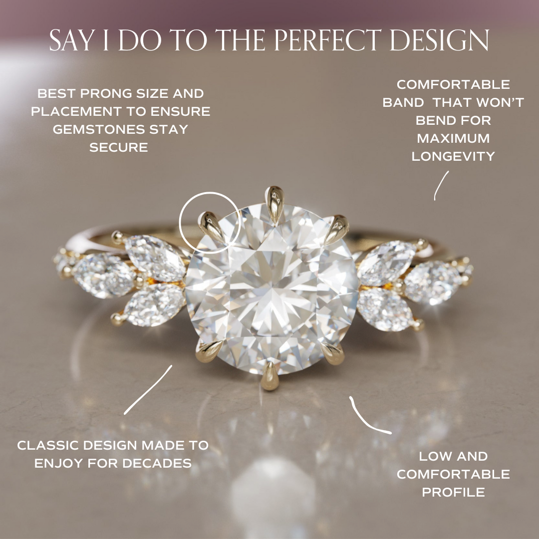 Daisy Round Lab Diamond Engagement Flower Ring Nature Inspired By Valley Rose