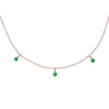 Emerald Fringe Charm Gold Necklace By Valley Rose Ethical Jewelry