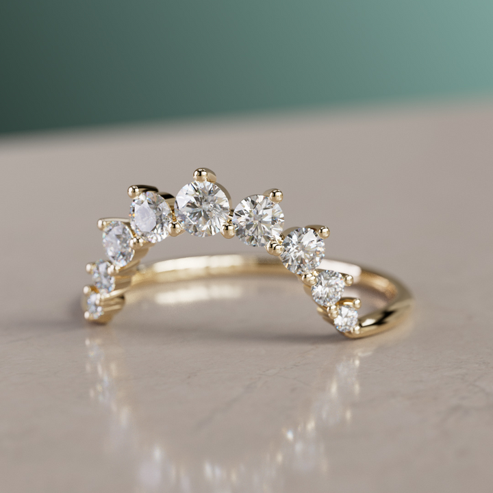 Diamond Halo Stacking Ethical Wedding Ring By Valley Rose