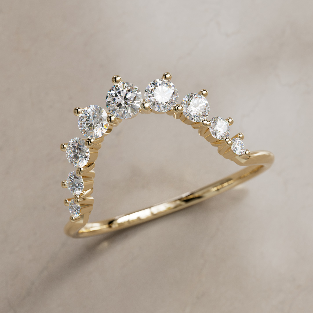 Diamond Halo Stacking Ethical Wedding Ring By Valley Rose