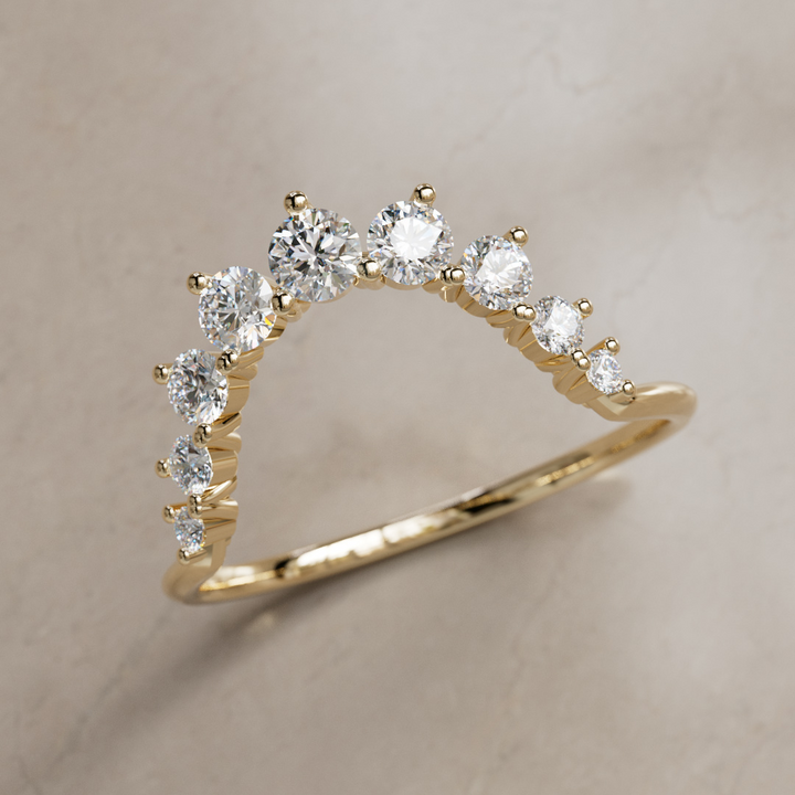 Diamond Halo Stacking Ethical Wedding Ring By Valley Rose