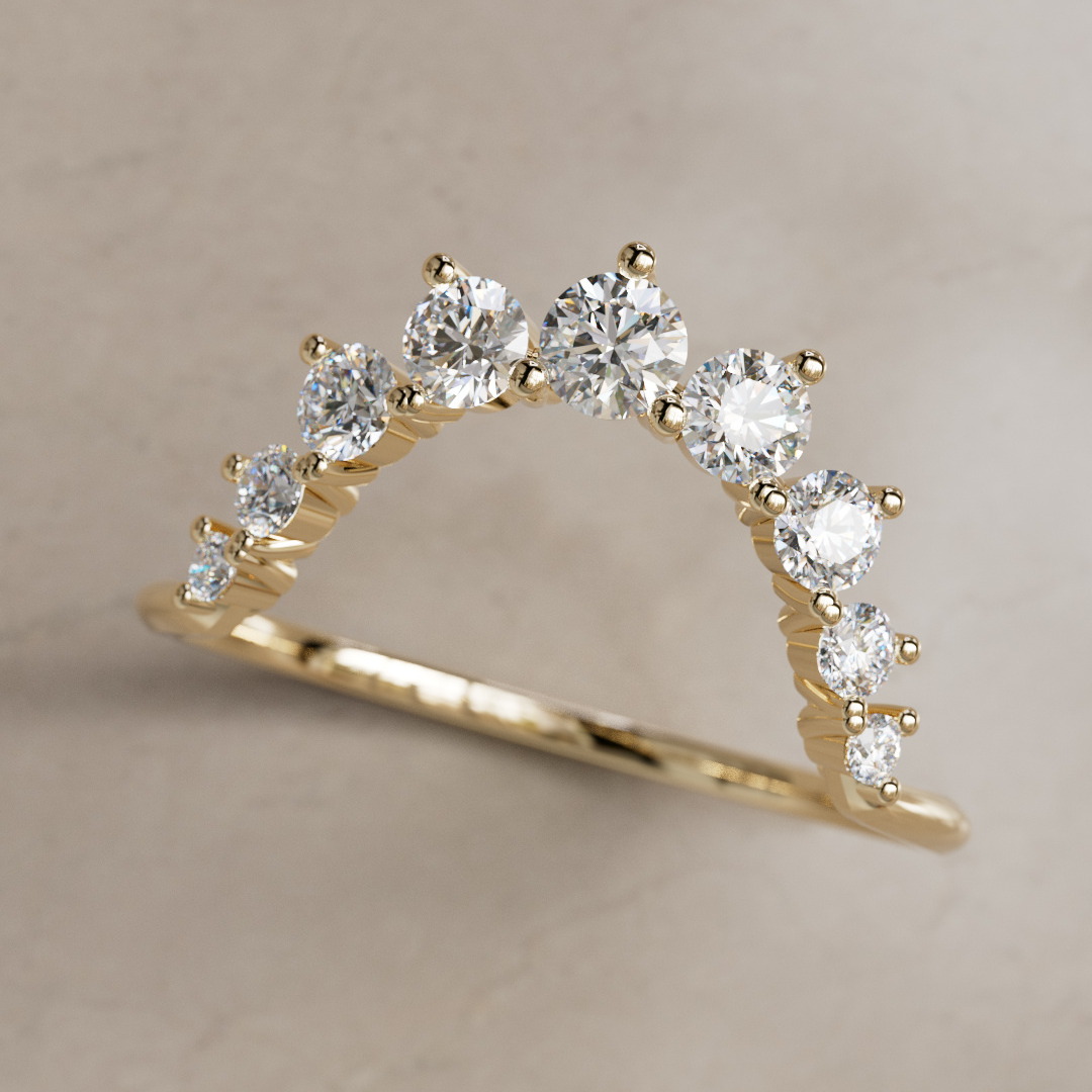 Diamond Halo Stacking Ethical Wedding Ring By Valley Rose
