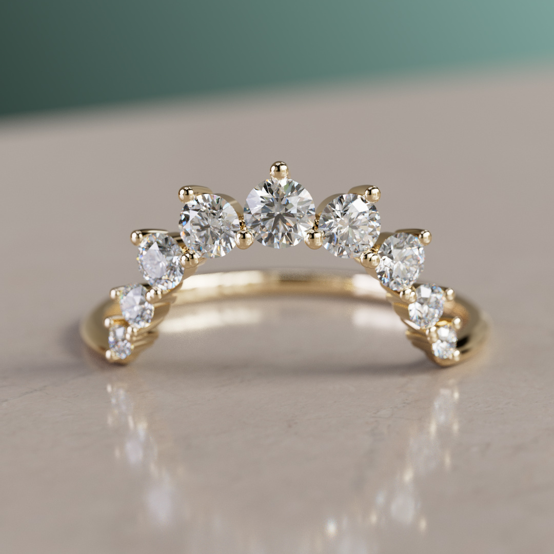 Diamond Halo Stacking Ethical Wedding Ring By Valley Rose