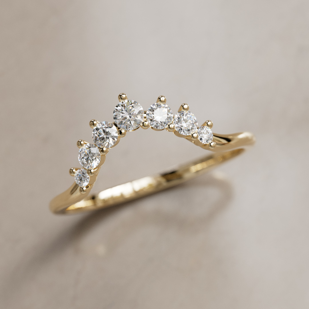 Diamond Halo Stacking Ethical Wedding Ring By Valley Rose
