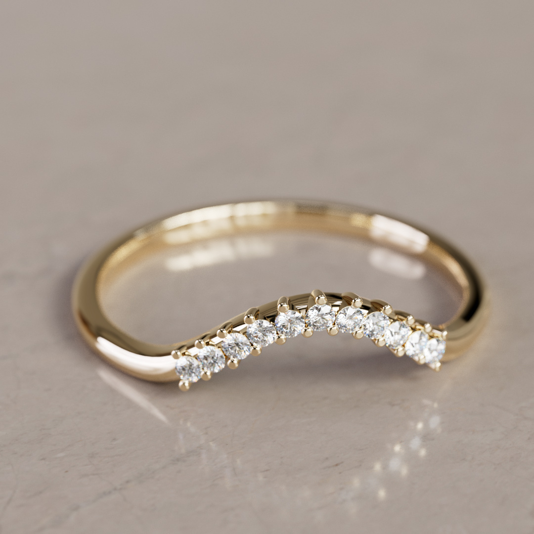 Diamond Stacking Wedding Ring Vintage Halo Style By Valley Rose