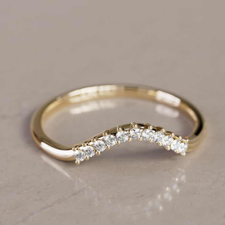 Diamond Stacking Wedding Ring Vintage Halo Style By Valley Rose