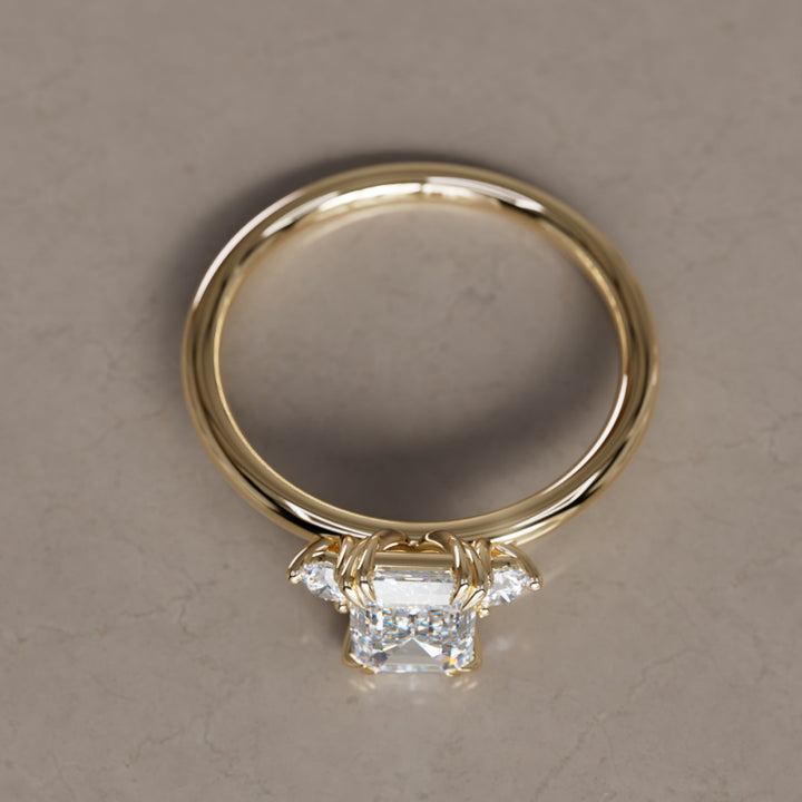 Edie Emerald Cut Diamond Modern Unique Engagement Ring By Valley Rose