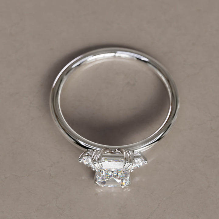 Edie Emerald Cut Diamond Modern Unique Engagement Ring By Valley Rose