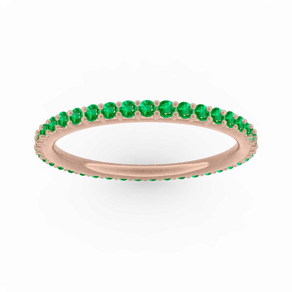 Emerald Eternity Ring, Gold Wedding Stacking Band By Valley Rose