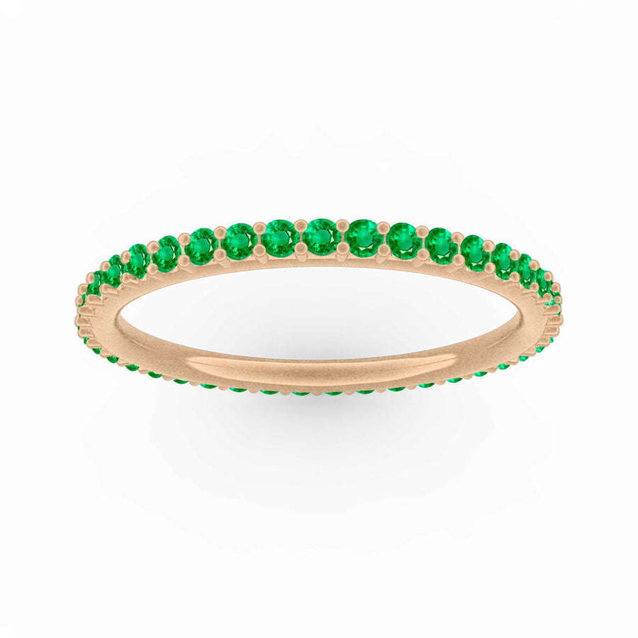 Emerald Eternity Ring, Gold Wedding Stacking Band By Valley Rose