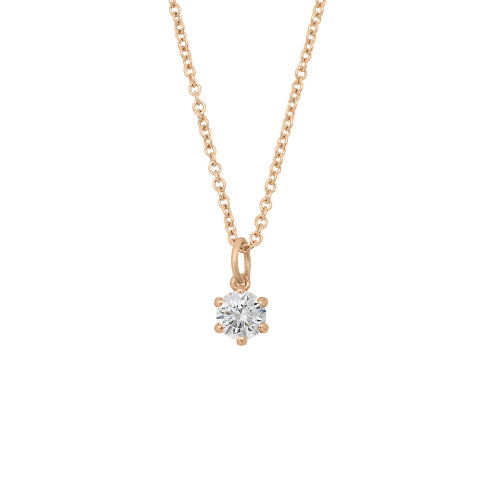 Diamond Solitaire Gold Charm Lab Diamond By Valley Rose Ethical Jewelry