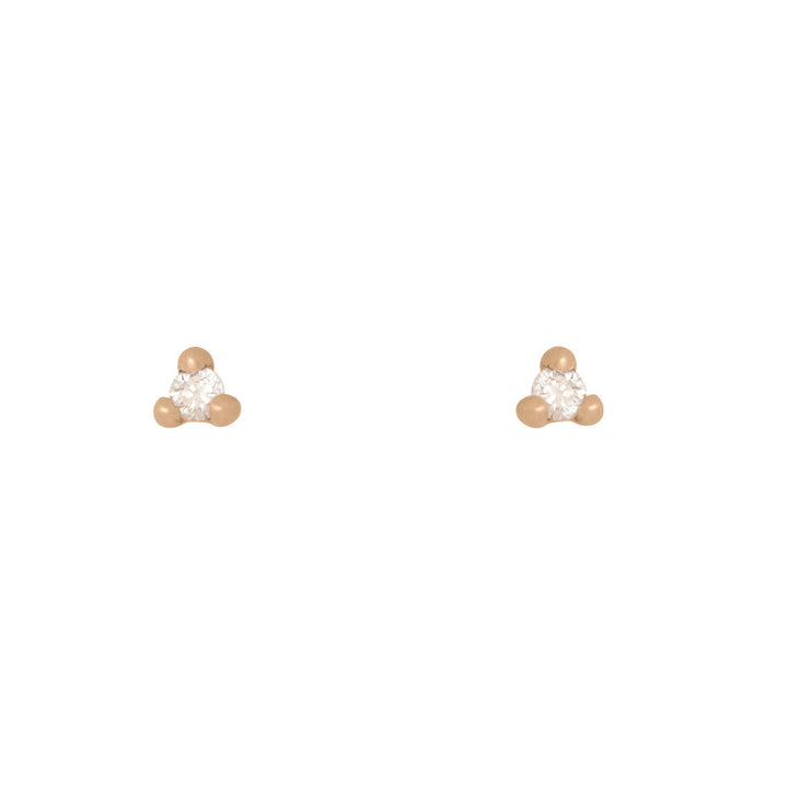 Lab Diamond Gold Studs - Tiny Diamond Earrings Lab Diamond By Valley Rose Ethical Jewelry