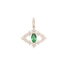 Marquise Emerald Pave Evil Eye Gold Mini Charm Necklace By Valley Rose Ethical Jewelry