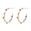 Galaxy Celestial Rainbow Gemstone Gold Hoop Earrings By Valley Rose Ethical Jewelry