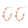 Galaxy Celestial Pink Tourmaline Gold Hoop Earrings By Valley Rose Ethical Jewelry