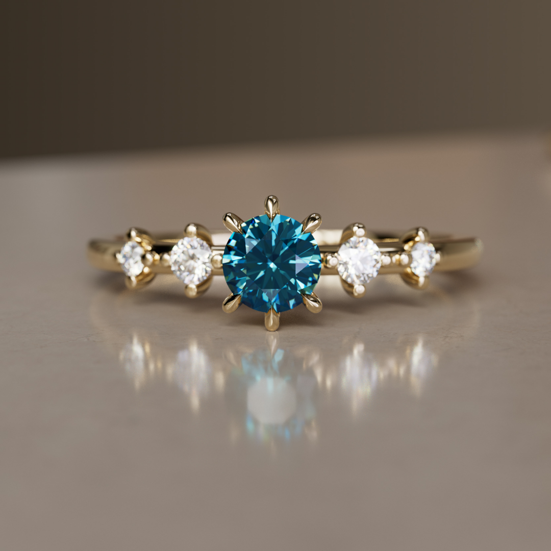 Galia Blue Sapphire Minimal Dainty Engagement Ring By Valley Rose