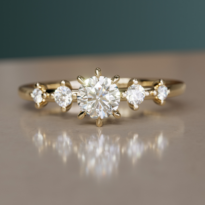 Galia Diamond Minimal Dainty Engagement Ring By Valley Rose