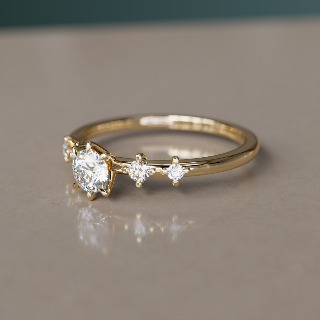 Galia Diamond Minimal Dainty Engagement Ring By Valley Rose