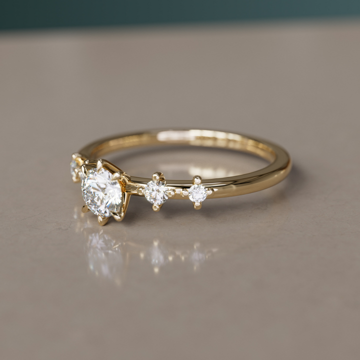 Galia Diamond Minimal Dainty Engagement Ring By Valley Rose