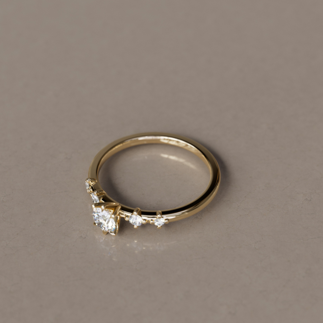 Galia Diamond Minimal Dainty Engagement Ring By Valley Rose