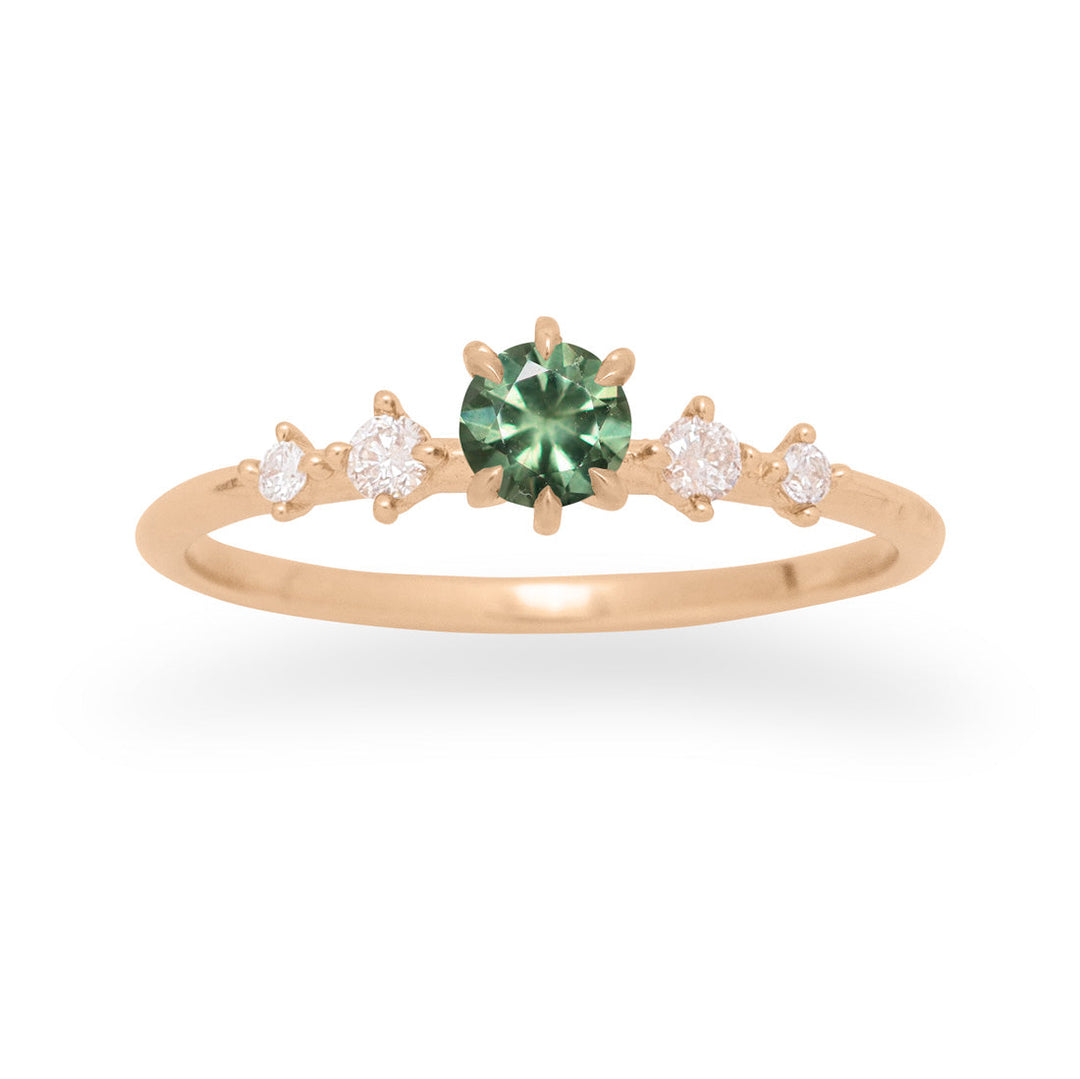 Galia Green Sapphire Minimal Dainty Engagement Ring By Valley Rose