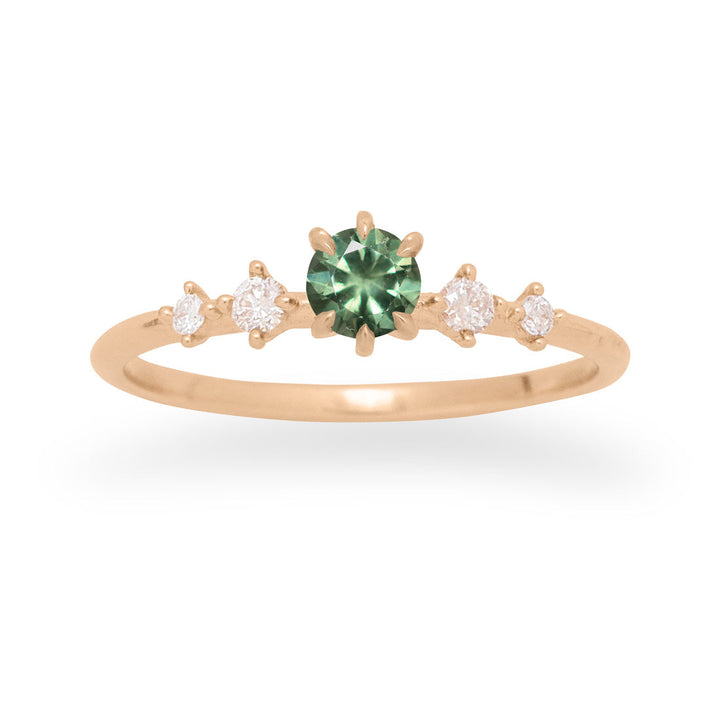 Galia Green Sapphire Minimal Dainty Engagement Ring By Valley Rose