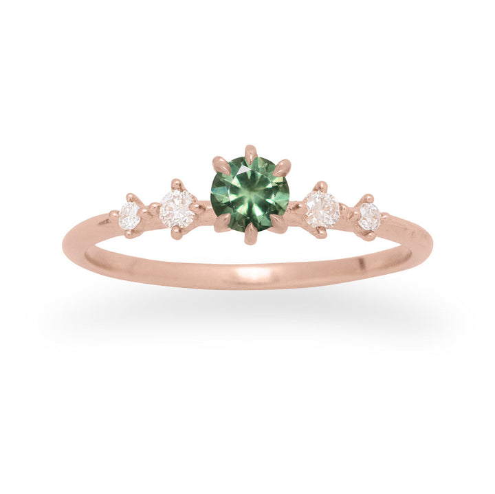 Galia Green Sapphire Minimal Dainty Engagement Ring By Valley Rose