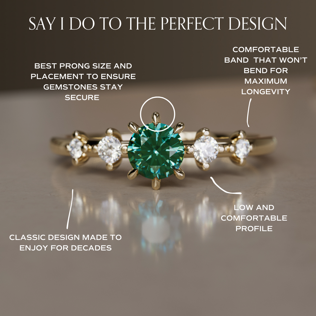 Galia Green Sapphire Minimal Dainty Engagement Ring By Valley Rose