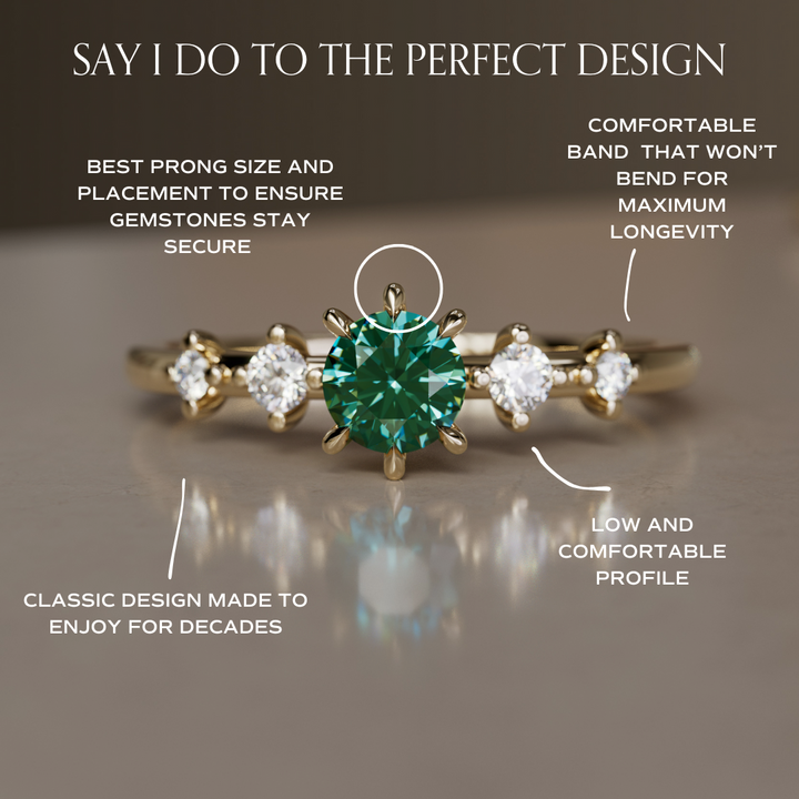 Galia Green Sapphire Minimal Dainty Engagement Ring By Valley Rose