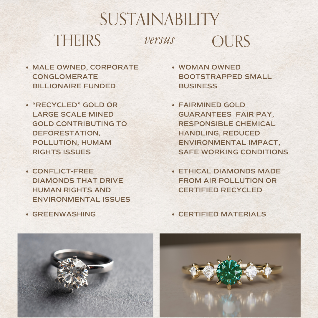 Galia Green Sapphire Minimal Dainty Engagement Ring By Valley Rose